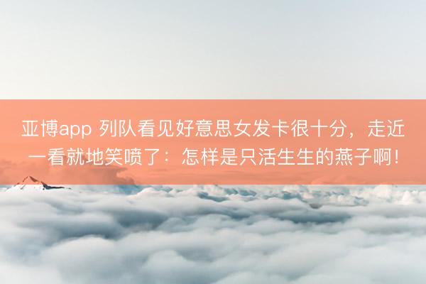 亚博app 列队看见好意思女发卡很十分，走近一看就地笑喷了：怎样是只活生生的燕子啊！