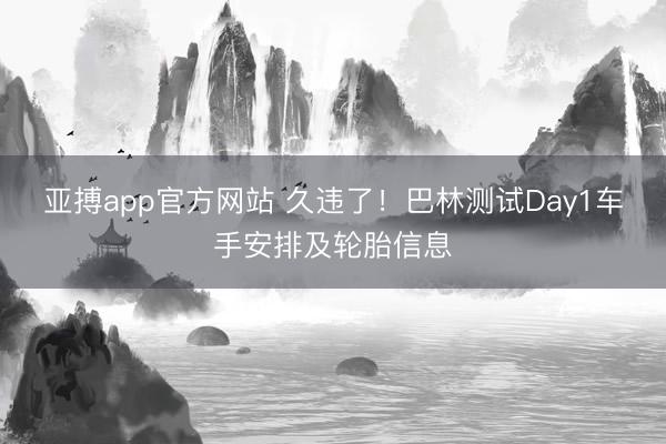 亚搏app官方网站 久违了！巴林测试Day1车手安排及轮胎信息