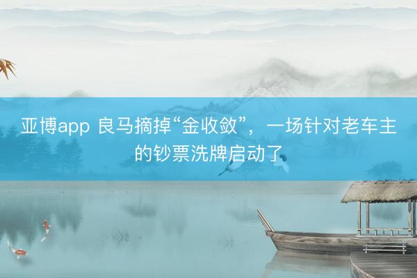 亚博app 良马摘掉“金收敛”，一场针对老车主的钞票洗牌启动了