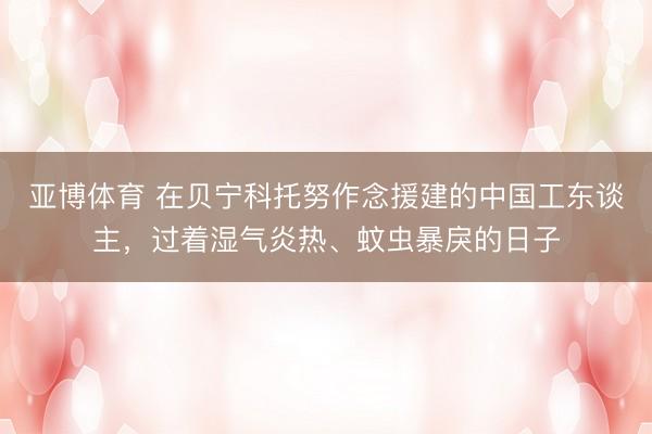 亚博体育 在贝宁科托努作念援建的中国工东谈主，过着湿气炎热、蚊虫暴戾的日子