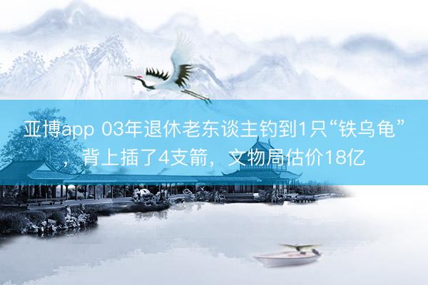 亚博app 03年退休老东谈主钓到1只“铁乌龟”，背上插了4支箭，文物局估价18亿