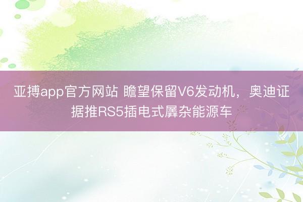 亚搏app官方网站 瞻望保留V6发动机,奥迪证据推RS5插电式羼杂能源车