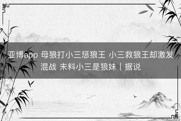 亚博app 母狼打小三惩狼王 小三救狼王却激发混战 未料小三是狼妹|据说